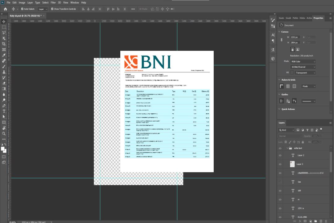Modèle Word et PDF de déclaration ferme de BNI Bank template